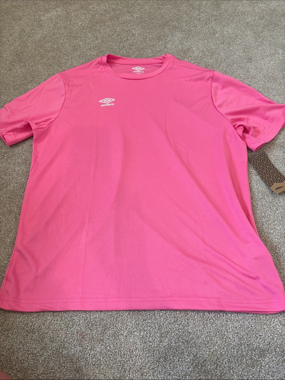 Umbro Men’s Pink Crew Neck Training Tee